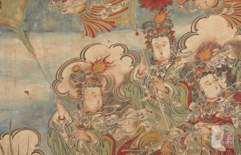 A large 'female immortals' painting, Yuan - Ming dynasty | 元至明 《仙女駕雲圖》設色布本 - 图2